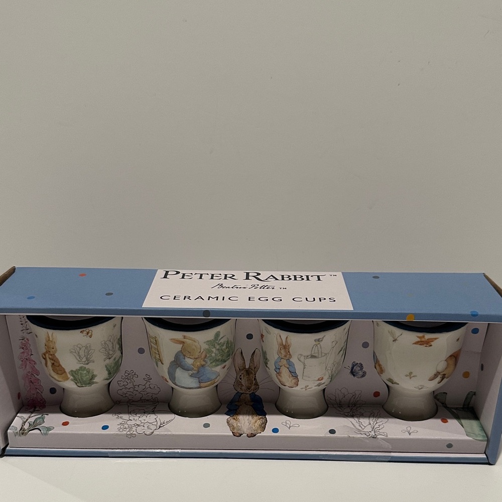 The World of Peter Rabbit (4) Piece Ceramic Egg Cups.